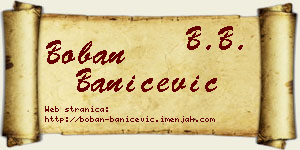 Boban Banićević vizit kartica
